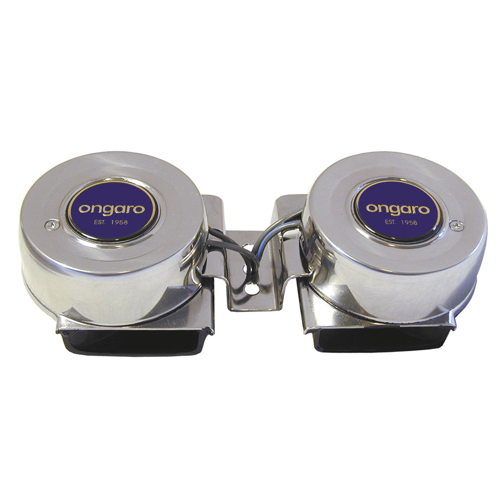 Schmitt Marine Ongaro All-Stainless Mini Compact Twin Horn - 12V [10002]