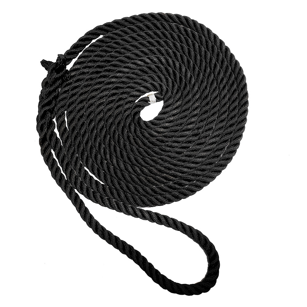 New England Ropes 1/2" Premium 3-Strand Dock Line - Black - 15 [C6054-16-00015]